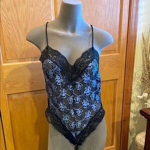 Nan Flower Lingerie Lace Teddy Bodysuit L